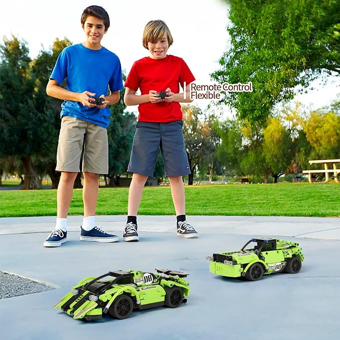GAMZOO STEM Building Toys for Kids with 2-in-1 Remote Control Racer Snap Together Engineering Kits Early Learning Racecar Building Blocks - Best Gift for 6 7 8 9＋Year Old Boys and Girls