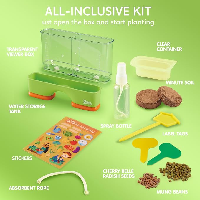 JOVA Klever Kits 2-in-1 Root Viewer & Planting Science Kit for Kids – STEM Learning Gifts for Kids Aged 6+, Soil & Hydro Observation Kit Birthday Toys Gifts for Boys and Girls