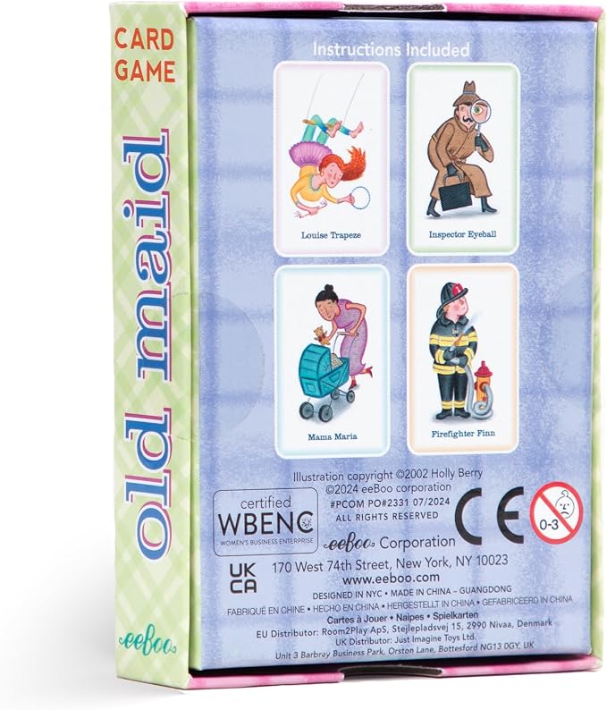 eeBoo Old Maid Playing Card Game, Career Themed Cards, Ages 5+, 3+ Players | A classic card game. Introduces occupations & vocabulary. Develops patience & concentration. Includes 50 laminated cards