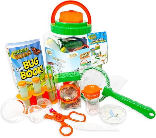 Nature Bound Bug Catcher Kit - 20 Piece Outdoor Exploration Set for Kids - Educational & Fun - Safe Insect Catch & Release with Bucket, Net, Magnifier & More - Great Gift for Young Explorers