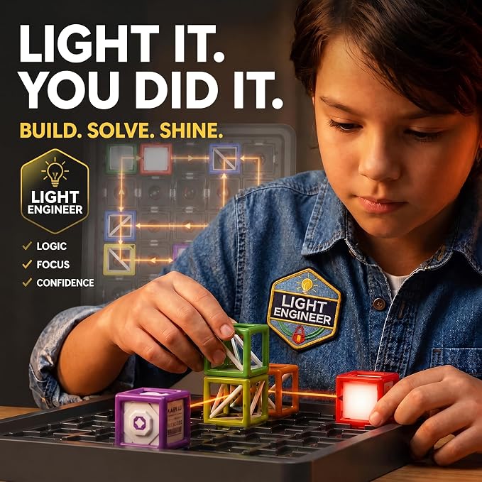 2026 New Laser Maze Reasoning Game, STEM Toys for Boys Ages 8-13 | Laser Maze Game, Science STEM Kits for Ages 8-14, Board Games for Kids 8-12, Games for 10 Year Old Boys Gifts for 10 Year Old