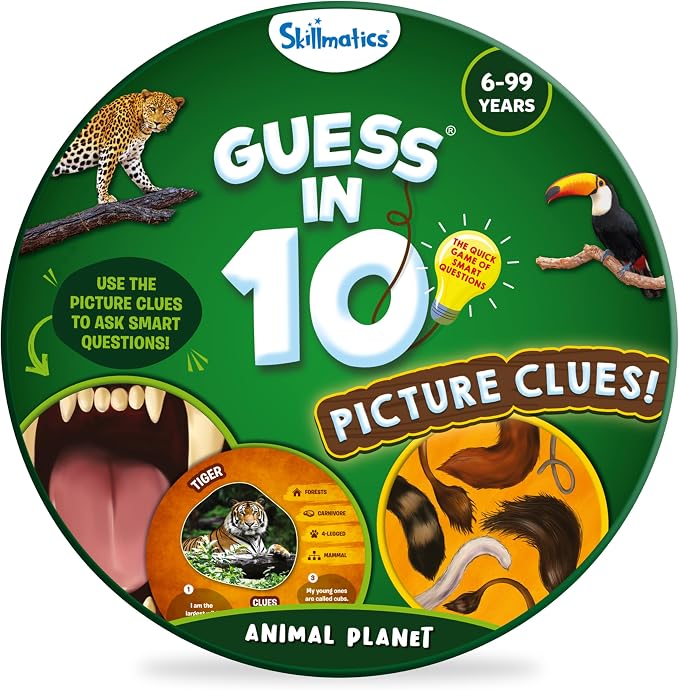 Skillmatics Guess in 10 Animal Picture Clues | Perfect for Boys, Girls, Kids, and Families Who Love, Card & Board Games, Educational Games, Gifts for Ages 6, 7, 8, 9 & Up