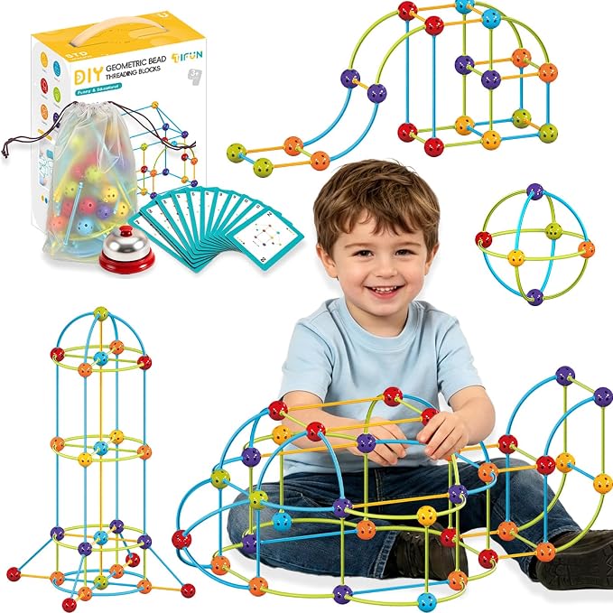 COUOMOXA 253 Pcs STEM Building Toys with Sound Bells