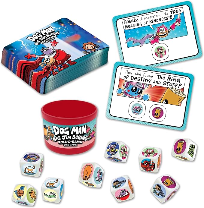 Dog Man Big Jim Begins Roll-O-Rama Dice Game, Family Game, Ages 6+