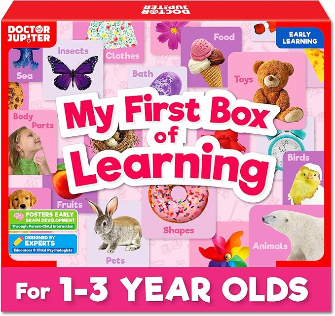Doctor Jupiter Girls' First Box of Learning Toy Set for Kids Ages 1-3 Year Old | My First Box of Learning, Toddler Educational Activities, Birthday Gift Ideas for Girls Ages 1,2,3, Learning Toy Set