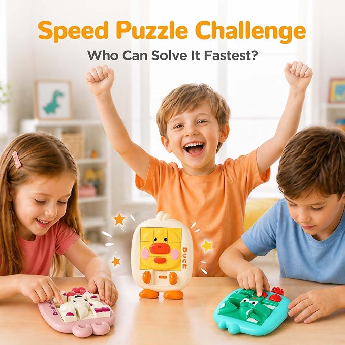 iPlay, iLearn Toddler Slide Puzzle Game, Logic Puzzle Toys for Kids Age 5-7 | Educational Learning STEM Animal Toys, Fun Travel Handheld Activity, Roadtrip Birthday Gift for 3 4 6-8 Yr Child Boys Girls