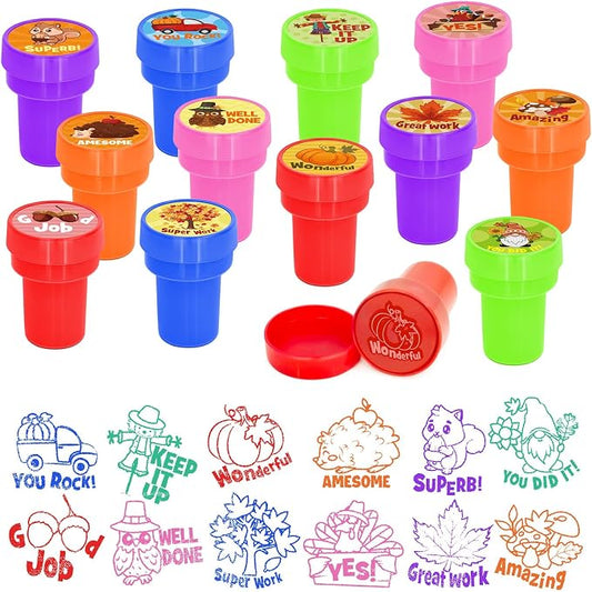 Cinrobiye 24 Pcs Seasonal Stampers Party Favor Set, Cute Four Seasons Stamps for Kids Birthday Party, Classroom Rewards, Educational Learning Toys, Goody Bag Fillers, Seasonal Party Supplies