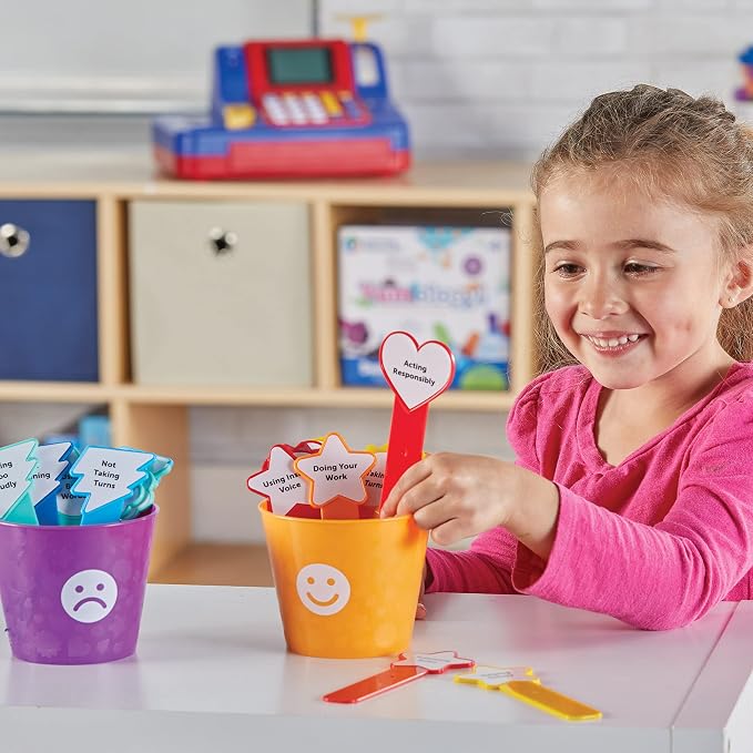 Learning Resources Good Behavior Buckets - Montessori Toys, Calm Down Corner Supplies, Social Emotional Learning Skills Games, Behavior Management Classroom Tools, Fine Motor Preschool, Kids Gifts
