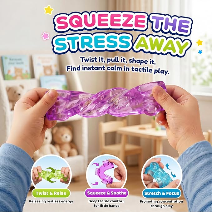 57PCS Soft Glow in The Dark Building Blocks for Toddlers, Dream City | Preschool Educational Creative Play, Montessori Squeezable, Stretchable Early Learning Construction Playset, Puzzle Blocks