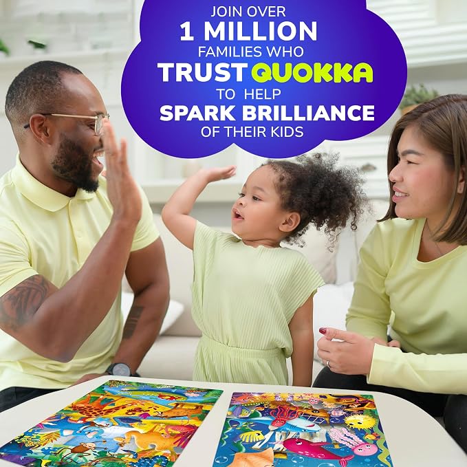 48 Piece Puzzles for Kids Ages 4-6 - 4 Jigsaw Kids Puzzles Ages 3-5 | Learning Insects, African, Amazon, Ocean Animals Puzzle - Jigsaw Game 4-8 Year Old - Educational Toys for Toddlers
