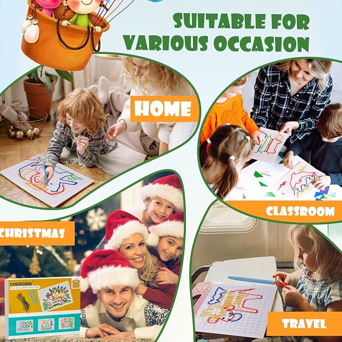 CHEROSIN Fine Motor Threading Boards for Kids - Pencil Grasp Fine Motor Toys Sensory Learning Boards for Preschooler, Calm Down Activity Therapy Toys Gifts for 3 4 5 6 Year Old Kids Boys Girls