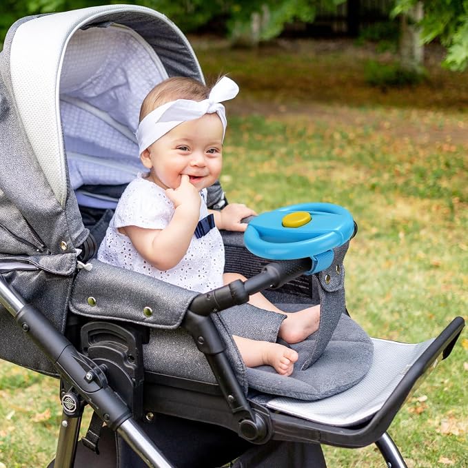 Accmor Stroller Steering Wheel Toy, Steering Wheel for Shopping Carts | Simulated Steering Wheel Universal Detachable Pretend Driving Funny Stroller Toy Attachment