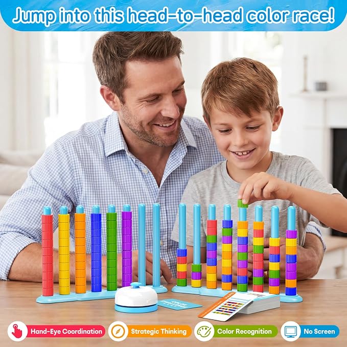 LLESSOO 2 Pack Color Challenge Game, 2 Players Color Matching Puzzle Game, Fun Board Game for Kids 6-8-12, Adults, Party & Family Game Night, Birthday Christmas Party Gifts for Boys & Girls