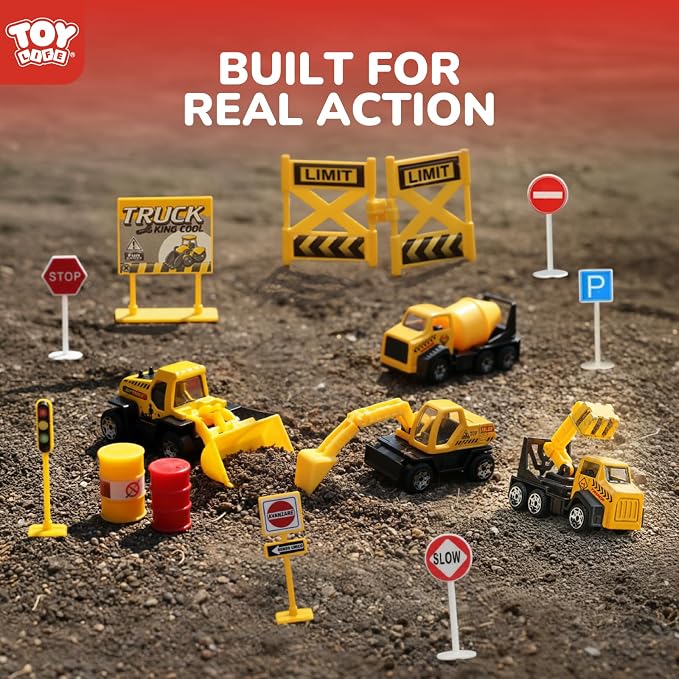 TOY Life 28 PCS Construction Toys for boy Age 3-5, Small Construction Vehicles, Sandbox Toy for Boys, Small Construction Car Truck Excavator Party Favors Gifts for Boys