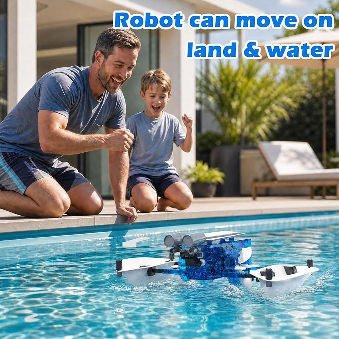 25-in-1 Solar Science Robot Kit, STEM Building Toy for Kids Ages 8+ | Solar & Battery Power, Transparent Visible Gear Body, DIY Education Experiment set Birthday Gift for Boys Girls 8-16