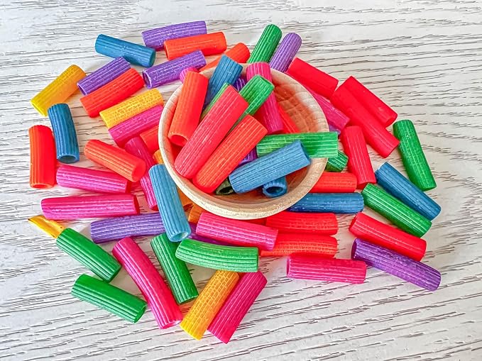 4 Cups of Rainbow Pasta Sensory Bin Filler for Sensory Table (Pack of 3)