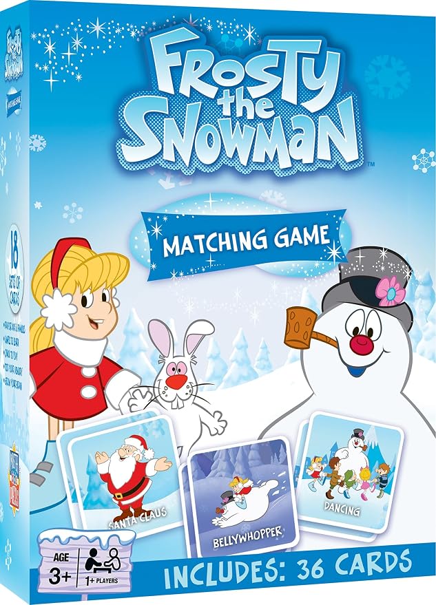 Masterpieces Officially Licensed Frosty The Snow Man Picture Matching Card Game for Kids and Families