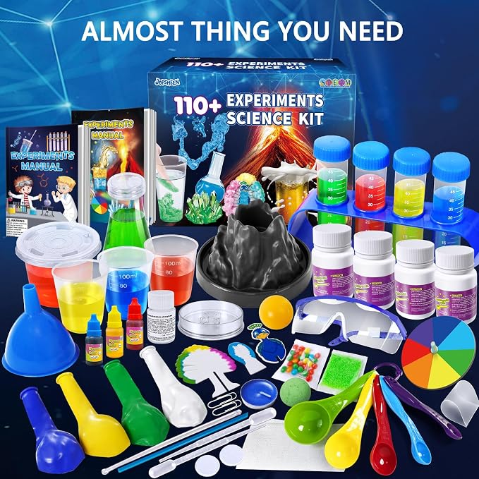 110+ Science Experiments Kits for Kids, Science Projects STEM Toys | Gifts for Boys & Girls, Volcano Eruption, Chemistry Set and More Scientist Educational Toys