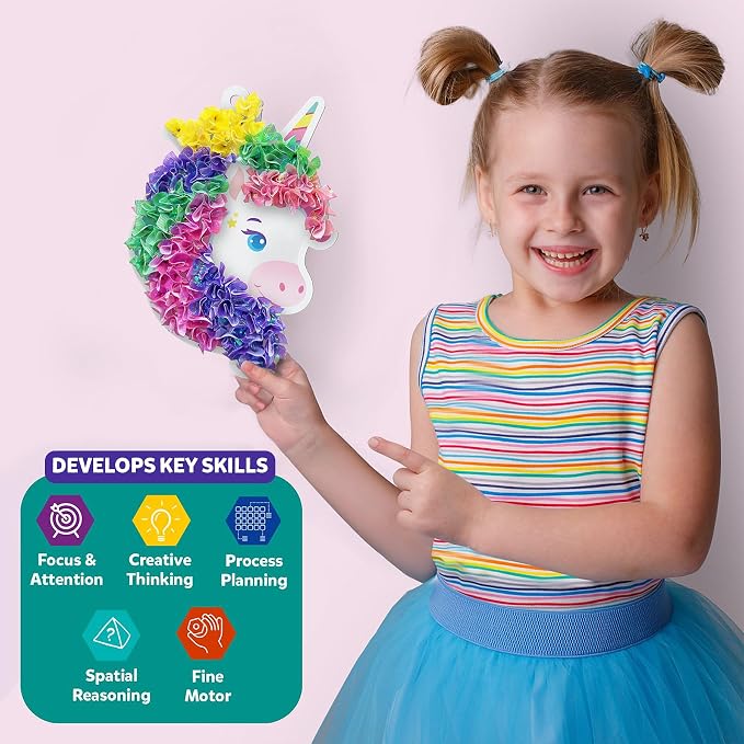 Skillmatics Poke-in Art – Magical Unicorns, Wood Craft Kit, Gift for Kids | Dream Decor, DIY Mess-Free Fun, Fine Motor Skills for Kids, Screen-Free, Travel Activity, Boys & Girls Ages 4, 5, 6, 7, 8, 9