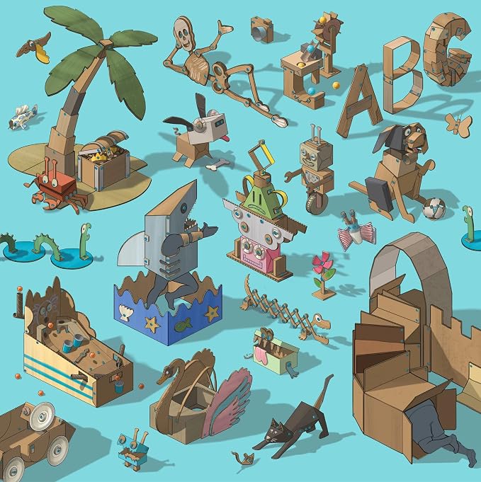 Makedo Starter 036 | Basic Cardboard Construction Starter Pack | STEM and STEAM Educational Toys for Kids | Perfect for at Home Play + Classroom Learning | 36 Piece Mix SCRU & SCRU+ for Kids Age 4+ | STEM + STEAM Educational Toys for Kids, Perfect for ...