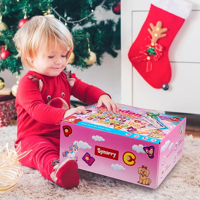 SYNARRY Wooden Puzzles for Toddlers 1-3, 6XSET Toddlers Puzzles Ages 1-3 with Rack, Learning Alphabet Number Shape Unicorn Princess Mermaid Animal, Gifts Toys for Girls Ages 2-4