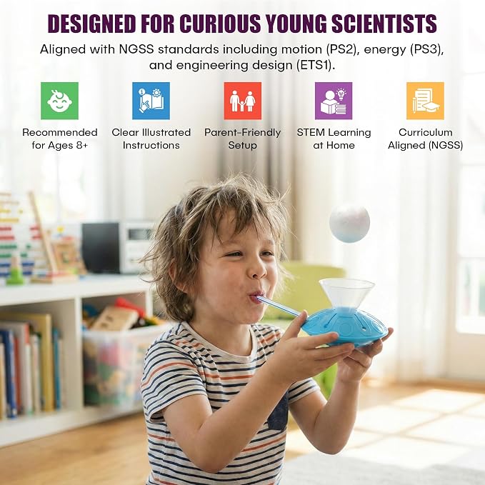 Physics Science Kit for Kids Ages 8-12 | STEM Educational Gift with 16 Experiments | Static Electricity, Magnetism & Air Pressure | DIY Science Set for Boys & Girls Birthday Christmas