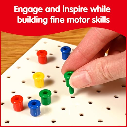edxeducation Pegs and Peg Board Set, 1,000 Pegs and 5 Boards | Classroom and Occupational Therapy Resource, Fine Motor Skills Toy for Kids