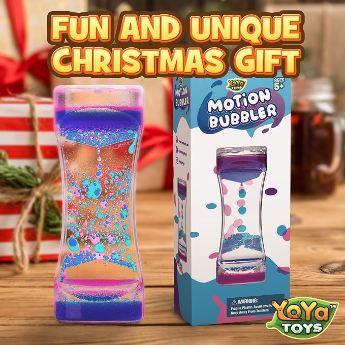 YoYa Toys Liquimo - Liquid Motion Bubbler 1 Pack - Sensory Fidget Toy for Kids & Adults - Hourglass Bubble Timer - Visual Desk Toy for Focus, Relaxation & Stress Relief