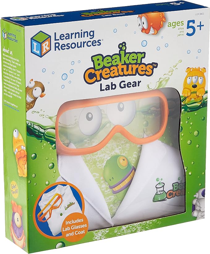 Learning Resources Beaker Creatures Lab Gear | Lab Coat & Glasses for Kids, Science Exploration Games, STEM Toys for Kids, 2 Pieces, Ages 5+
