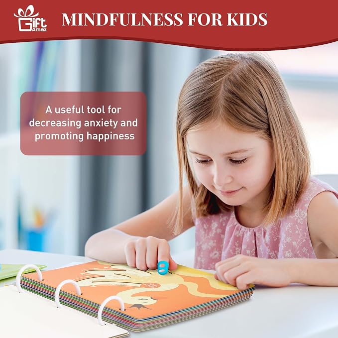 GiftAmaz Mindful Maze Boards, Textured Calming Toys for Kids | Finger Path Breathing Board, Calming Corner Item Social Emotional Learning, Mindful Sensory Cardboard Box for Kid 3+