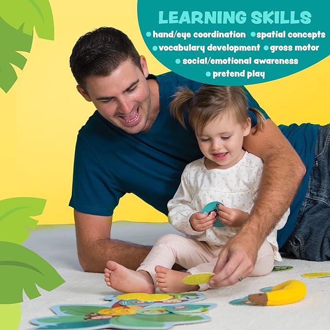 Peaceable Kingdom Monkey Around First Game for Toddlers Interactive play with Parent Ages 2+ | Active first game for toddlers—wiggle, hug and hop through 40 movement cards with a grown-up. Cooperative play, ages 2+