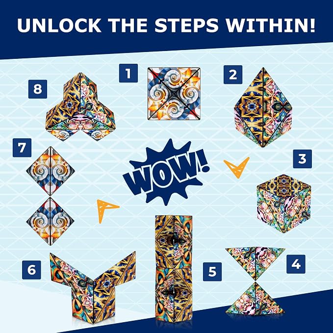 Shashibo ICOSA XL Magnetic Puzzle Toy, Stress Relief Fidget Toy | 200+ Possible Shapes, Sensory Fidget Toy For Adults & Kids, Fun Shape Shifting Puzzle Toy For All Ages