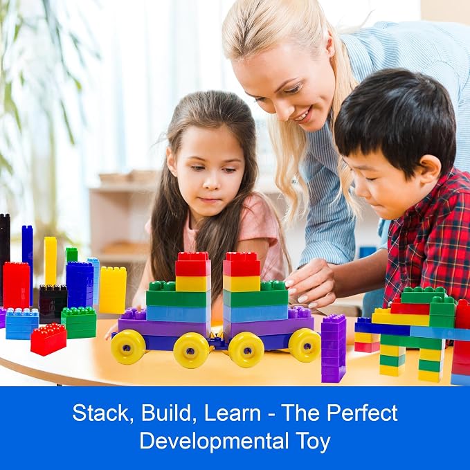 Dimple Large Blocks for Toddlers/Kids Stackable, Multi-Colored, Interlocking Toys Safe, Non-Toxic Plastic Bright Colors, Waterproof Boys and Girls Age 3 + (1200 Pieces)