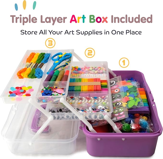 Olly Kids Craft Kit, Arts & Crafts Supplies Set for Kids Ages 4-8