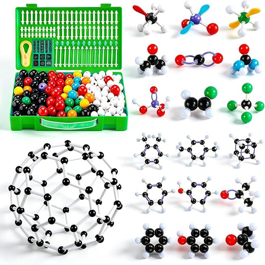 EXBEPE Chemistry Molecular Model Kit 452pc with C60,Educational Science Set Learning Chemistry Atoms,Bonds and Structures Teaching Aids School Supplies