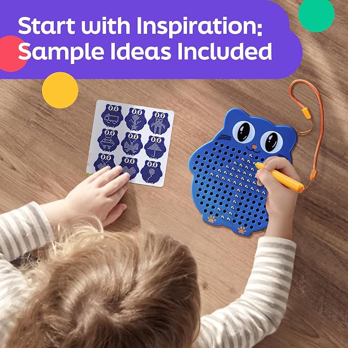 Magnetic Drawing Board for Kids & Toddlers, Airplane & Car Ride Travel Toy | Magnetic Bead Board with Stylus Pen, Mess-Free Travel Toys for Toddlers & Kids, Road Trip & Flight Gift for Boys & Girls