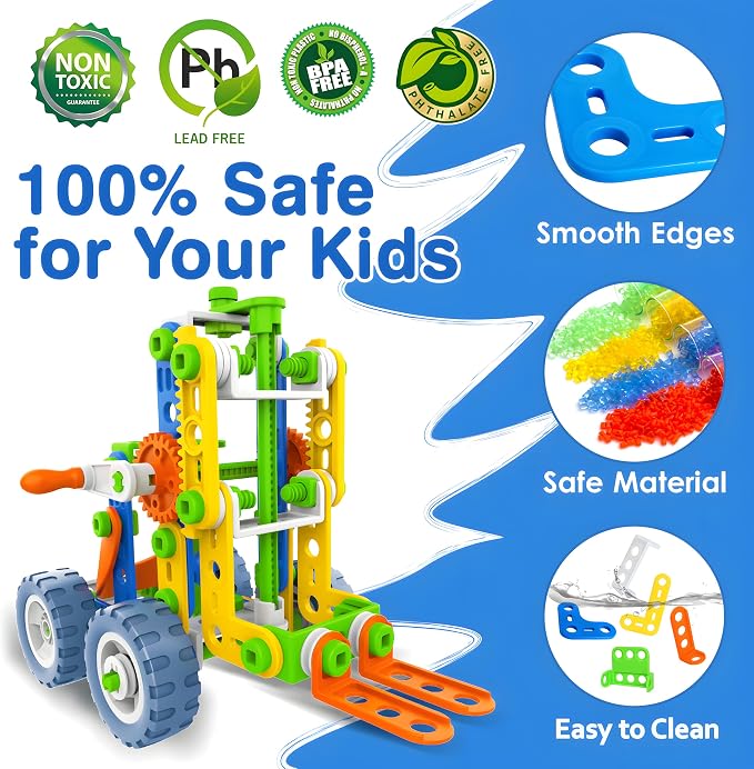 MOONTOY STEM Toys for 4 5 6 7 8+ Year Old Boy Birthday Gift, Building Toys for Kid Age 4-8 5-7 6-8 8-12, Preschool Educational Stem Kit for Boy Girl Christmas Idea Gift, 152PCS, 12 in 1 Building Toys