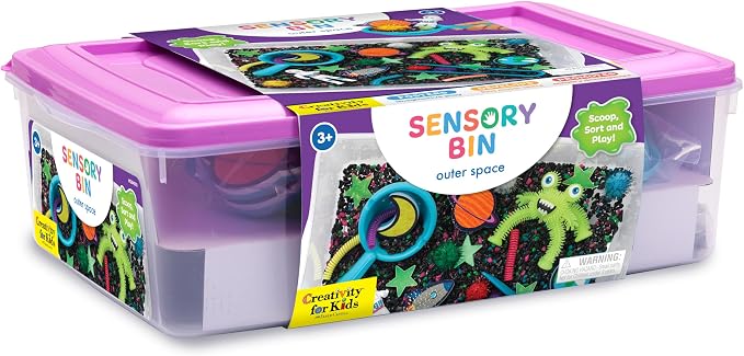 Creativity for Kids Sensory Bin: Outer Space Toys - Preschool and Toddler Sensory Toys, Kids Gifts for Boys and Girls Ages 3-5+, 10.25 x 14.5 x 4.75 inches