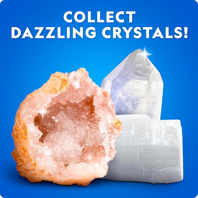 National Geographic Rock Collection with 300+ Gemstones and Minerals | Genuine Rocks, Minerals & Crystals, 2 Break-Open Geodes, Magnifying Glass, Storage Bag, Geology Gift, Birthday Gift