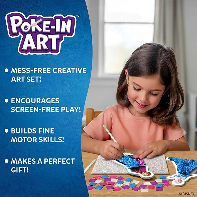 Skillmatics Poke-in Art – Disney Frozen, Wood Craft Kit, Gift for Kids | DIY Mess-Free Fun, Elsa, Anna, Fine Motor Skills, Screen-Free, Travel Activity, Girls & Boys Ages 4, 5, 6, 7, 8, 9
