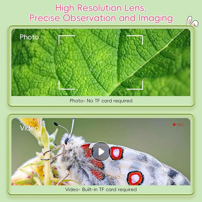 Microscope for Kids, Ahalfcit 1000X Handheld Digital Microscope with 2” HD IPS Screen, Portable Mini Camera for Exploring Nature, Science Educational Toy, Birthday Gift for 3-12 Years Old Boys Girls
