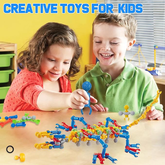 170 Pcs STEM Building Toys for Kids Ages 4-8, Building Blocks Educational Construction Engineering Building Kit for Ages 3 4 5 6 7 8 9 Year Old Creative Kids Games, Christmas Birthday Gifts Boys Girls | Interactive engineering kit for hands-on learning...