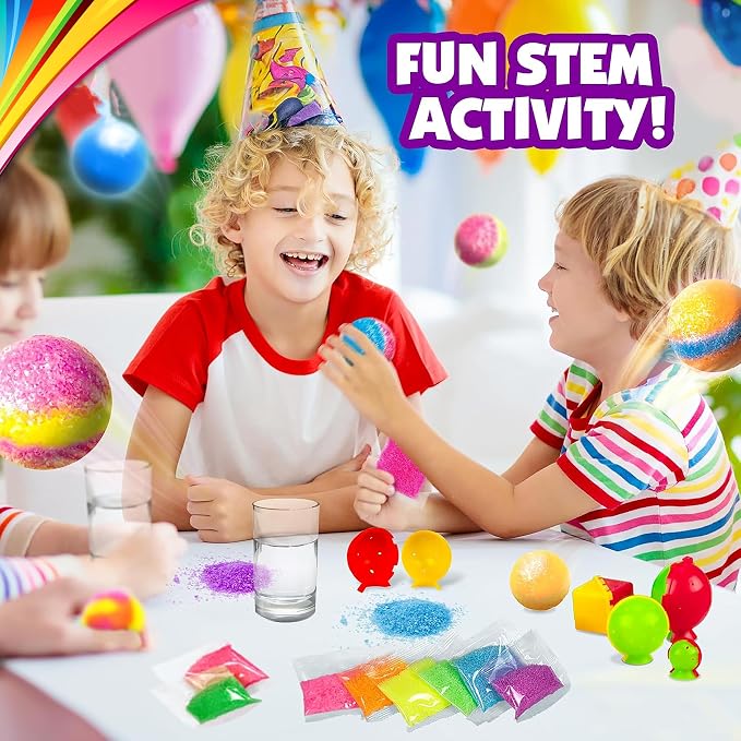 Creative Kids DIY Magic Bouncy Balls - 43 Ball Kit - STEM Science Toys | Makes Up to 43 Bouncy Balls, Includes 25 Multicolor Bags & 5 Molds, Science Activity & STEM Birthday Gift Set For Kids 6+