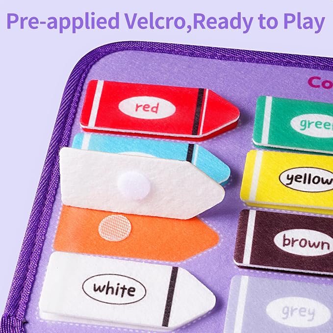 Toddler Busy Board Montessori Busy Book for Kids, Educational Activity Book | 24 in 1 Quiet Learning Sensory Toys for Motor Skills, 12-Page Travel Toy for Car Airplane, Girl Birthday Gift (Mermaid)