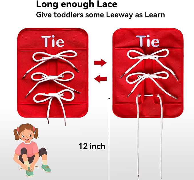 Montessori Fine Motor Toys for Toddlers, Basic Life Skills Early Learning Sensory Toys for 3 4 5 Year Old Xmas Gifts, Learn to Dress Preschool Homeschool Kindergarten Must Haves