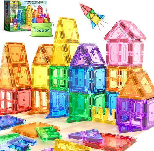 Magnetic Tiles Starter Set - Classroom Must Haves STEM Toys for Kids Age 3+ | Magnetic Blocks for Toddlers, Magnet Building Toys, Kids Toys, Durable and Compatible, Preschool Montessori Learning Games