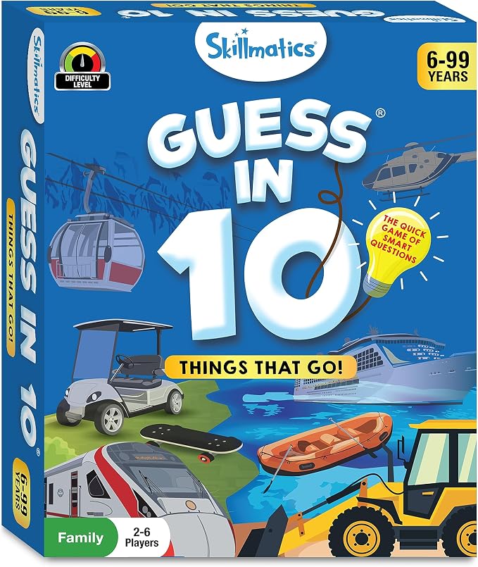 Skillmatics Guess in 10 – Things that Go, Educational & Trivia Card Game