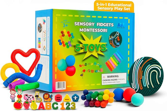 MAX BLUE Squishy Fidget Toys Sensory Fidget Pack with Stress Balls for Kids