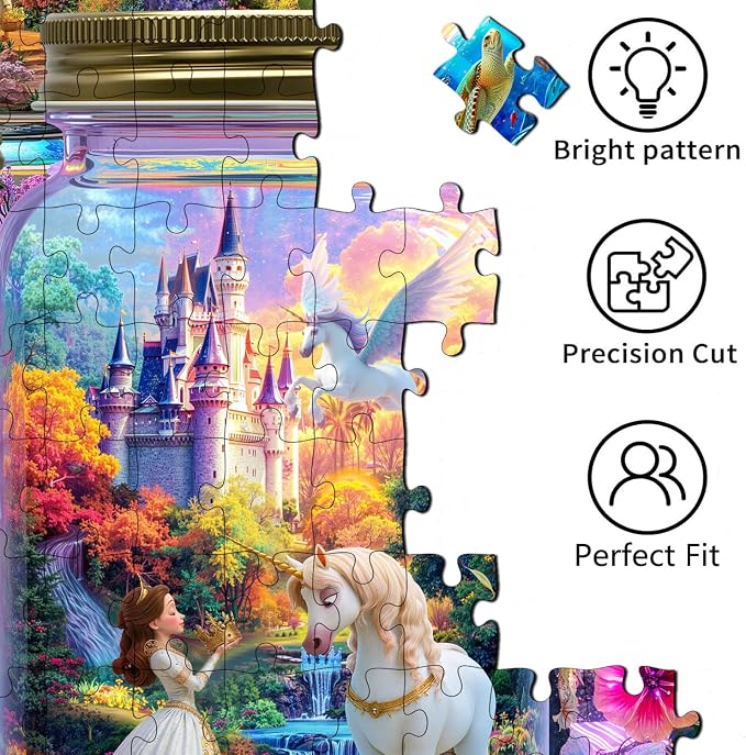 200 Pieces Jigsaw Puzzles for Kids and Adults- The Dreamlike World in a Jar | Puzzles for Kids Ages 6-8 8-10 Year Old,Learning Educational Toys for Boys and Girls Ages 10-12 Year Old,Boys Girls Gifts