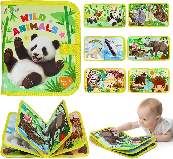 Dr.Rapeti Touch and Feel Book, Tactile Book, Busy Book, Texture Toy | Non-toxic, Soft Baby Book, Cloth Book, Tactile Book, Interactive Fabric Touch Book, Quiet Book for Home/Preschool/Travel